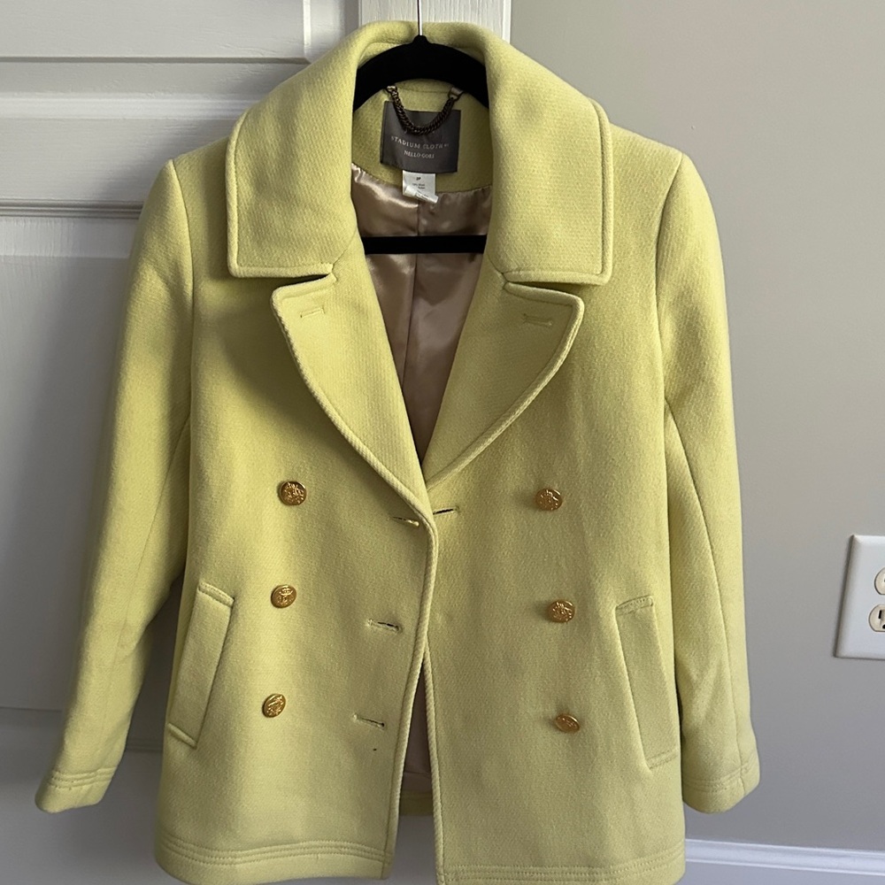 J. Crew Yellow Double-Breasted Pea Coat